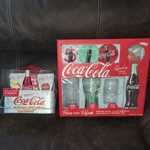 Coca-Cola Red and White Glass Set